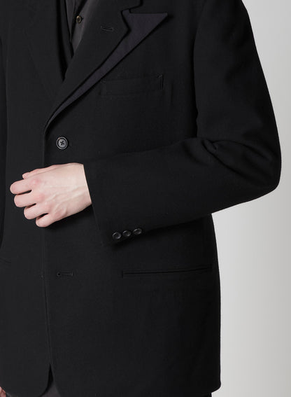 FLANNEL & NYLON RIPSTOP JACKET WITH FRONT LEFT LAYRED