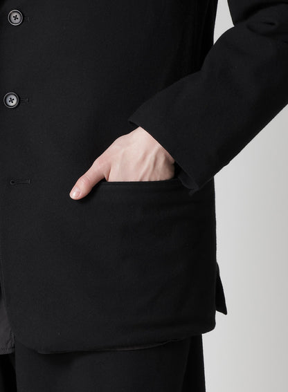 FLANNEL & NYLON RIPSTOP JACKET WITH FRONT LEFT LAYRED