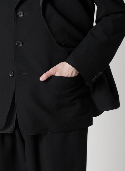 FLANNEL & NYLON RIPSTOP JACKET WITH FRONT LEFT LAYRED