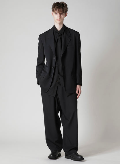 WOOL GABARDINE JACKET WITH A 3-BUTTON FRONT