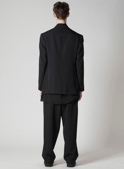 WOOL GABARDINE JACKET WITH A 3-BUTTON FRONT