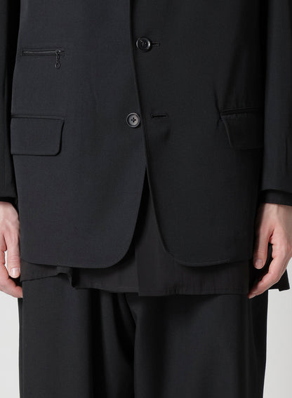 WOOL GABARDINE JACKET WITH A 3-BUTTON FRONT