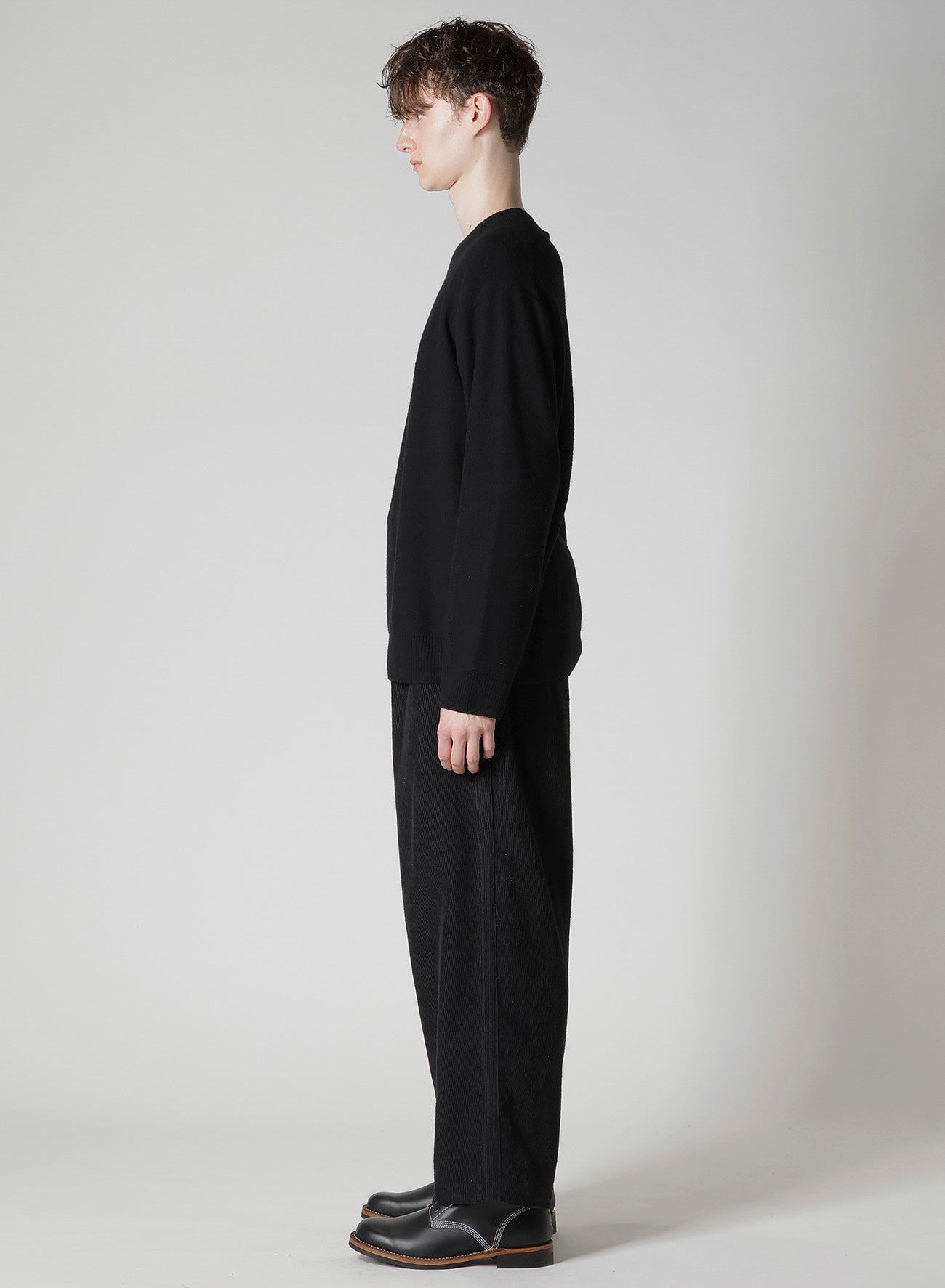 PANEL DESIGN ROUND NECK PULLOVER KNIT