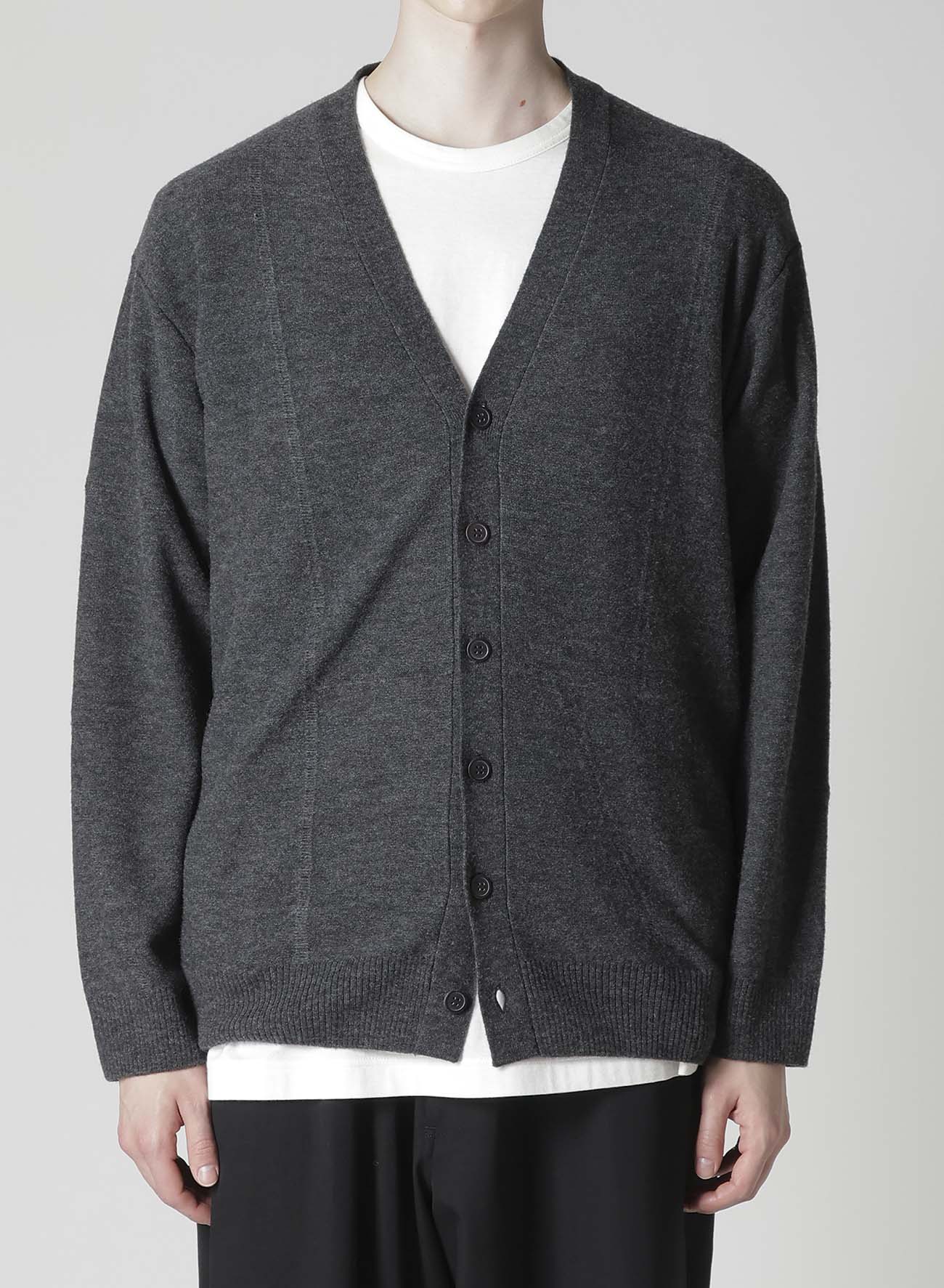 V-NECK CARDIGAN WITH PANEL DESIGN