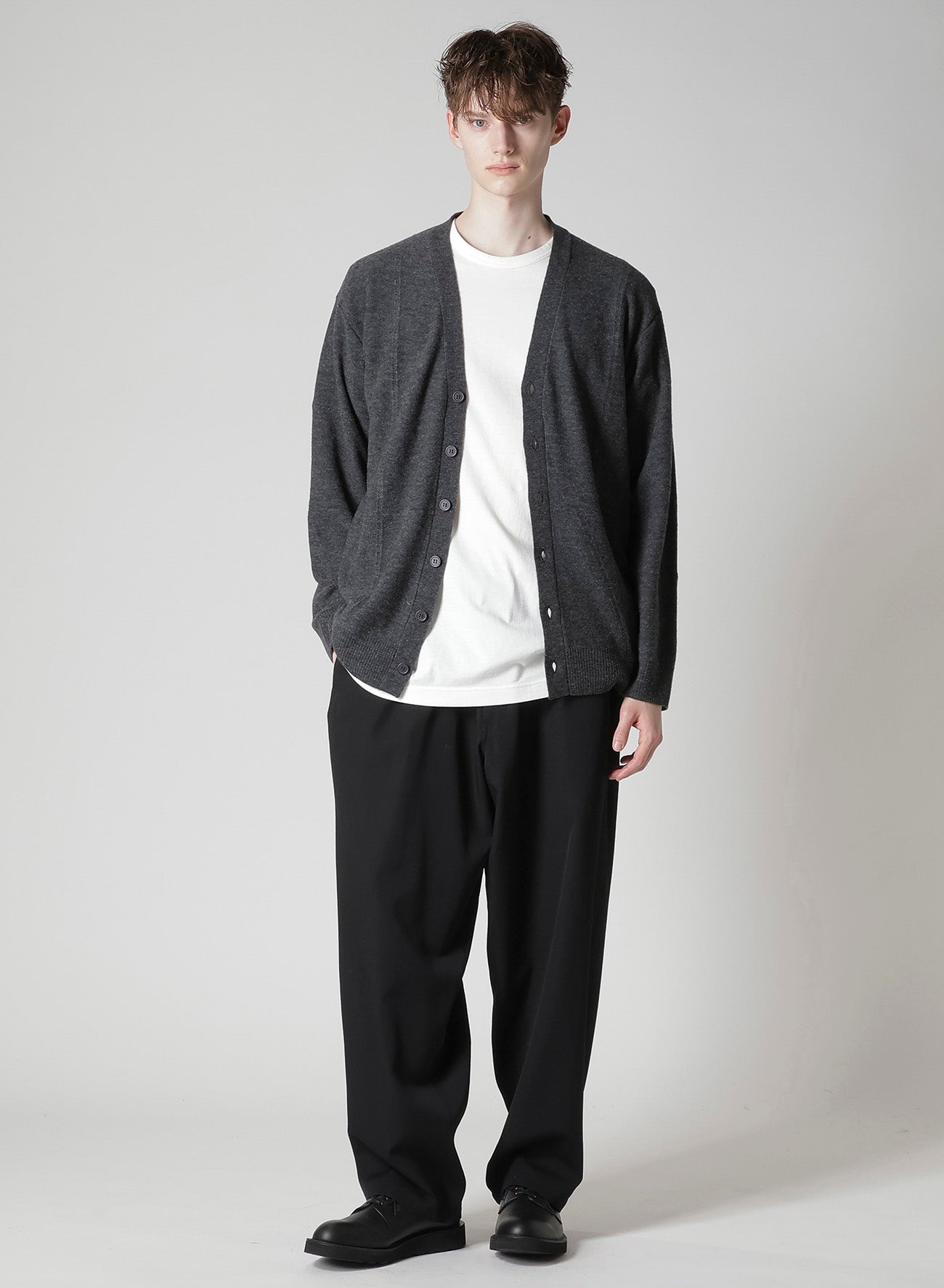 V-NECK CARDIGAN WITH PANEL DESIGN