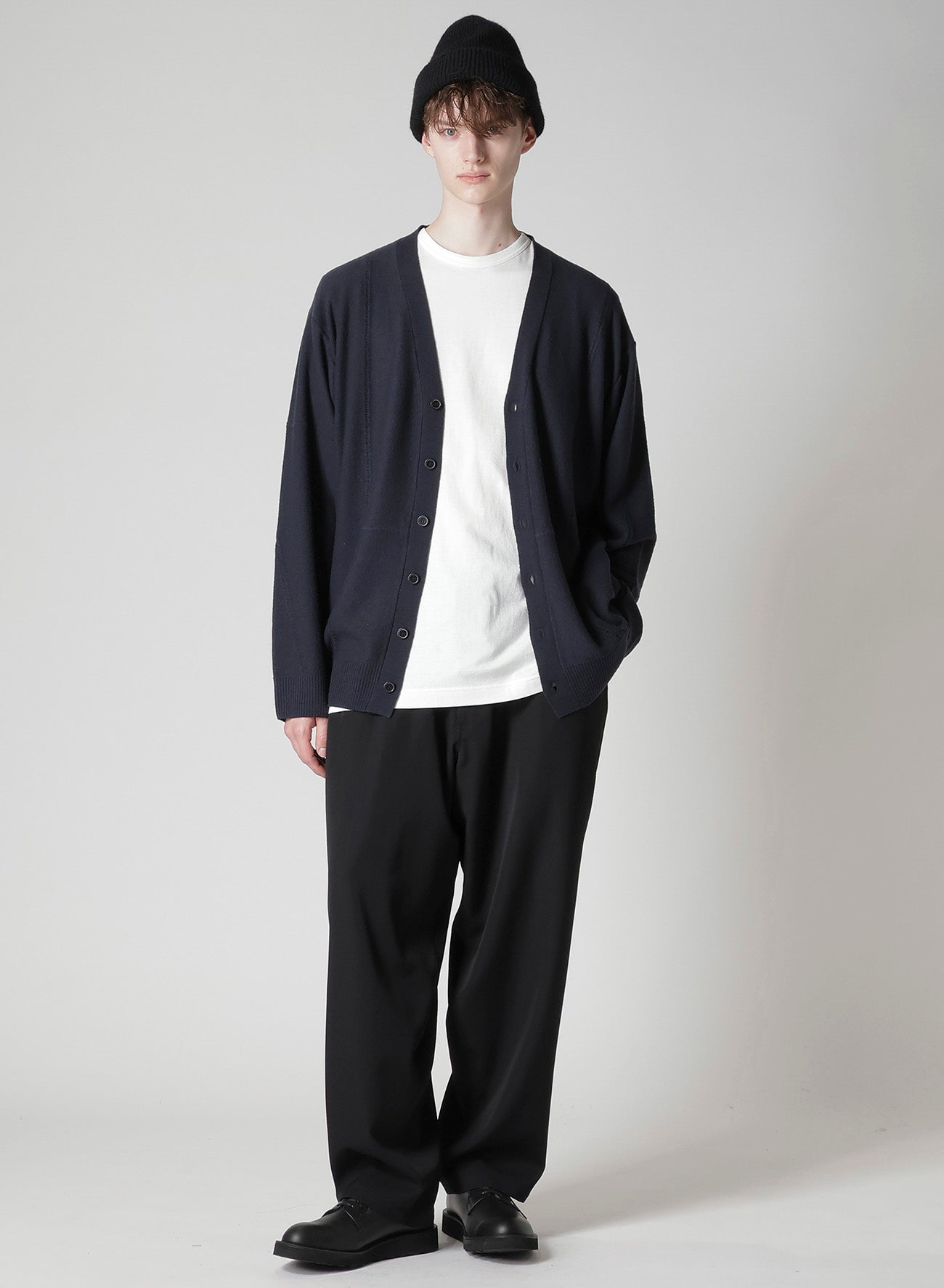 V-NECK CARDIGAN WITH PANEL DESIGN