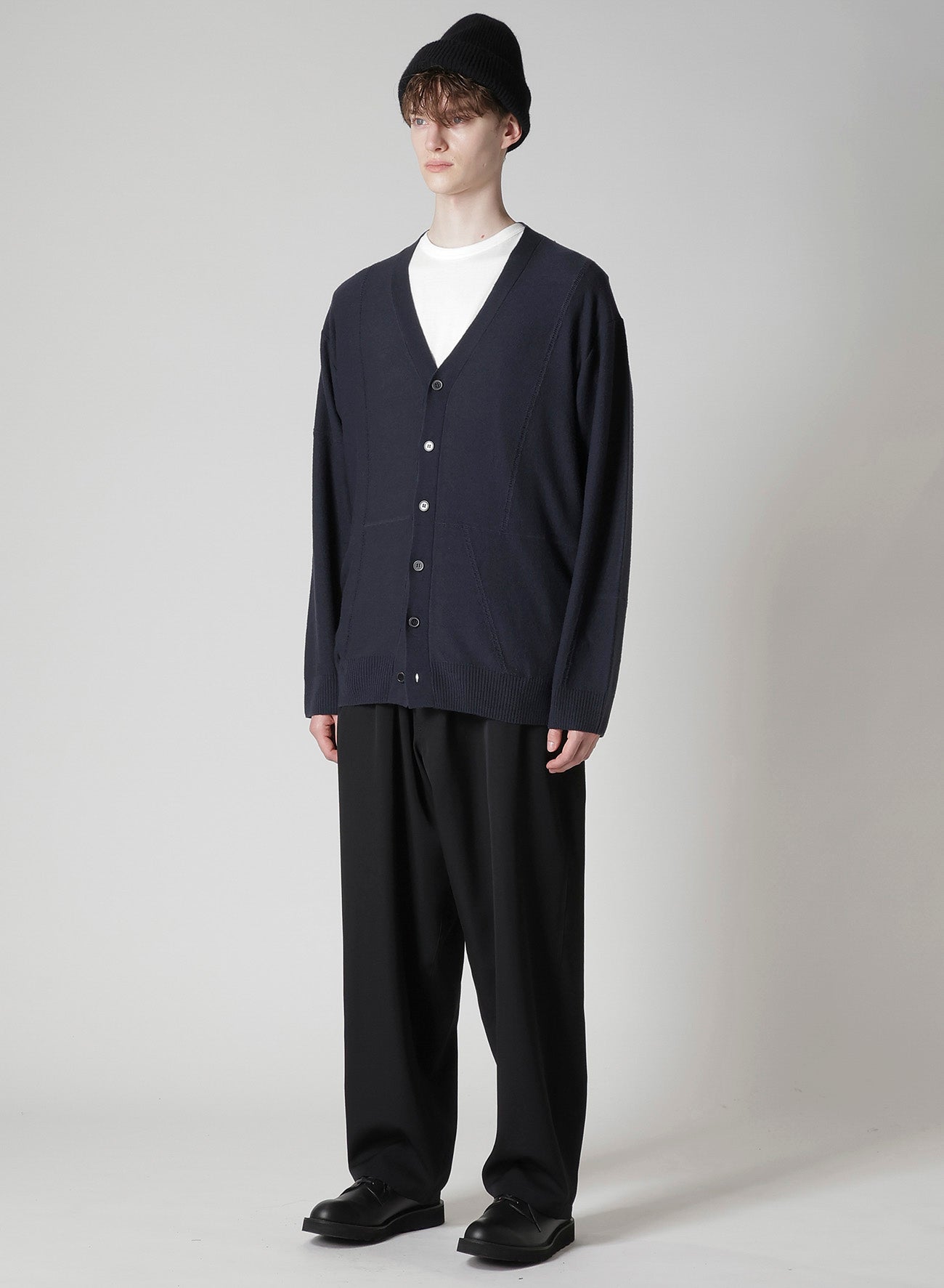 V-NECK CARDIGAN WITH PANEL DESIGN