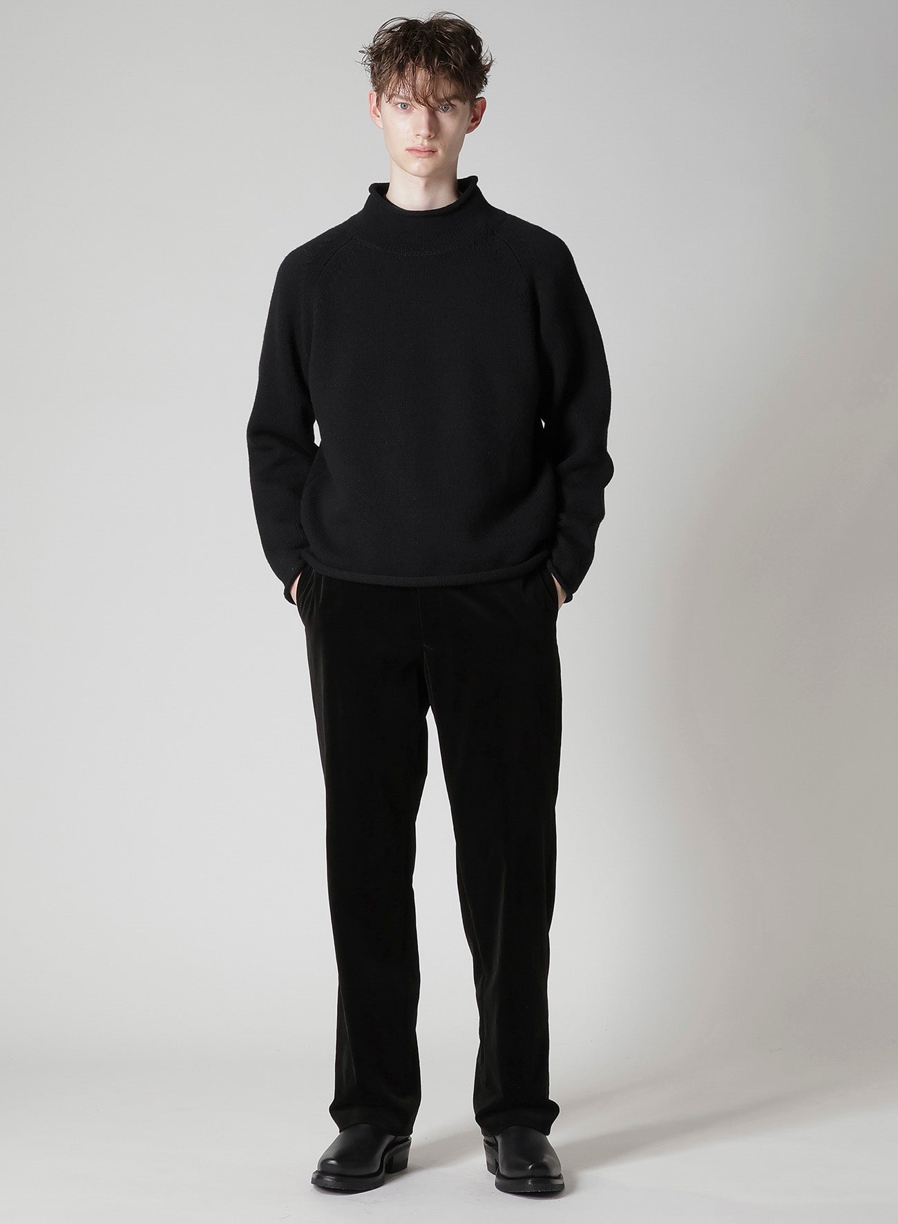 【Y's for men × MASSES】WOOL SINGLE STITCH MOCK NECK PULLOVER