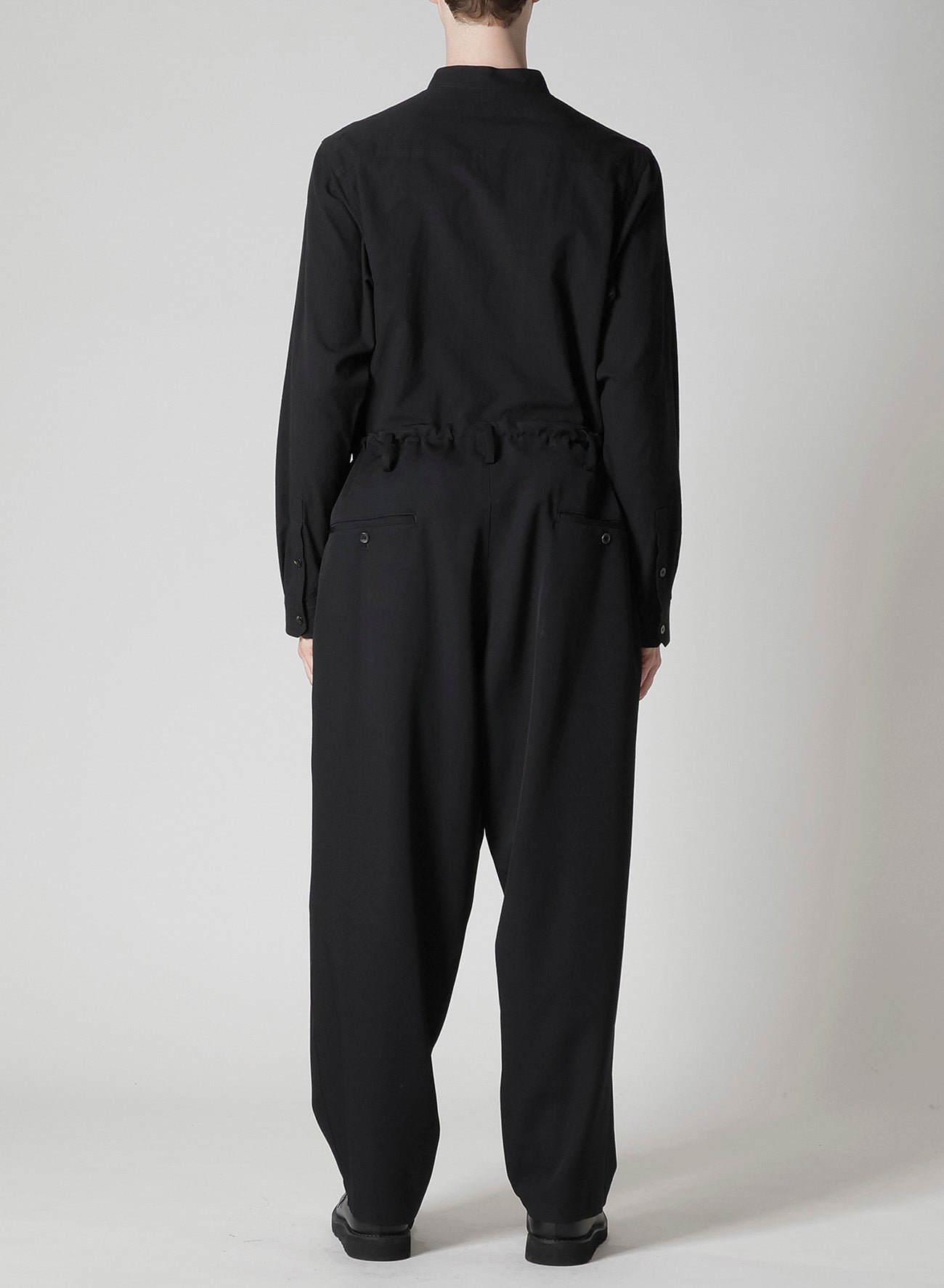 WOOL GABARDINE WIDE STRING PANTS