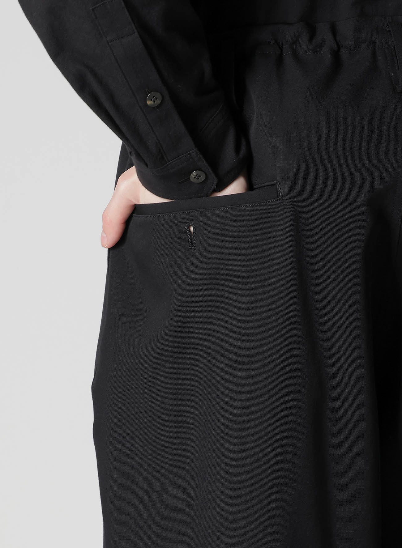 WOOL GABARDINE WIDE STRING PANTS