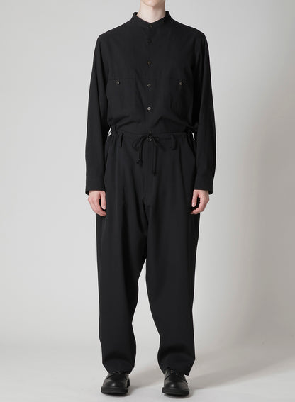 WOOL GABARDINE WIDE STRING PANTS
