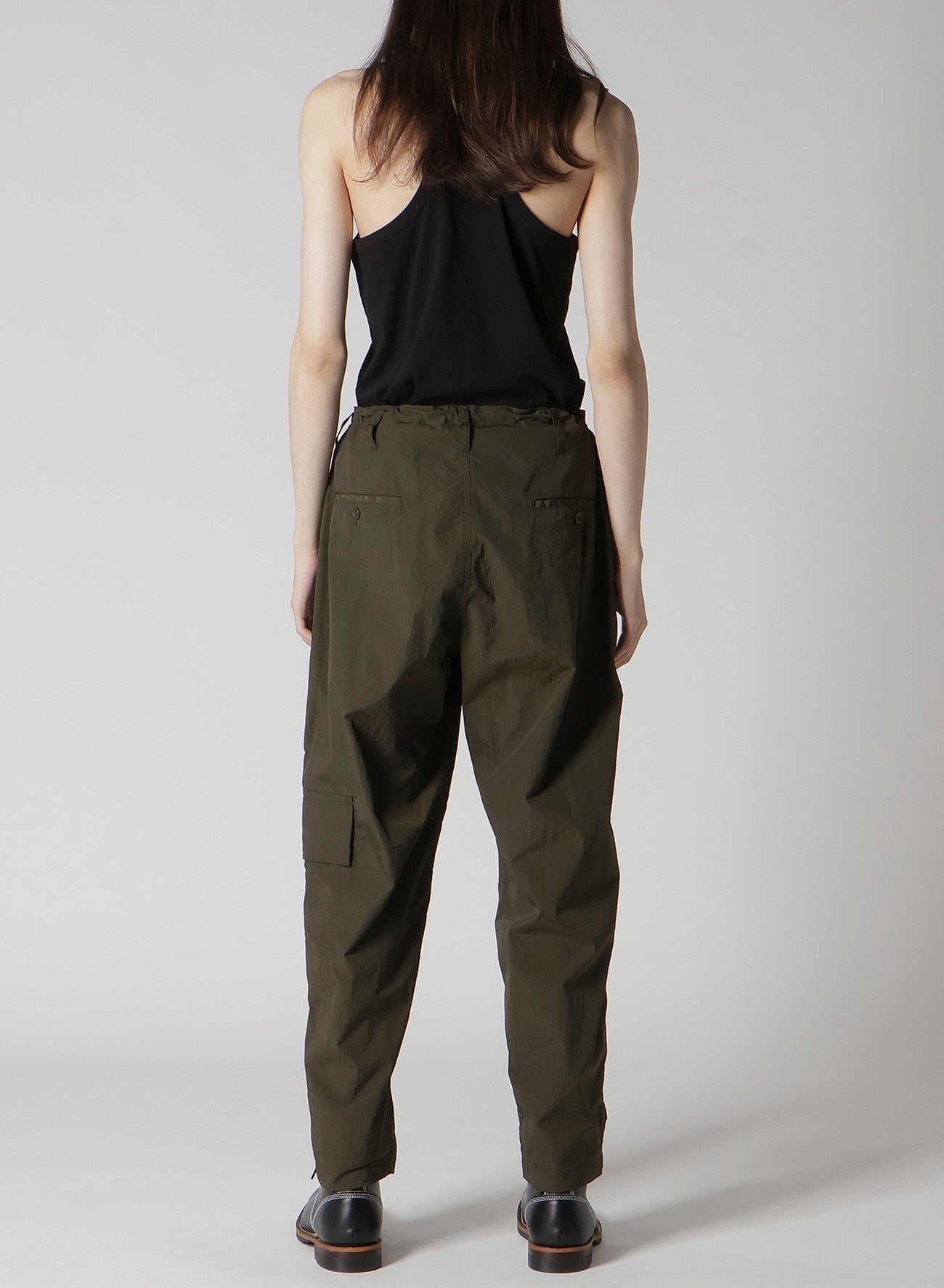 NYLON RIPSTOP SIDE-TUCK DRAWSTRING PANTS
