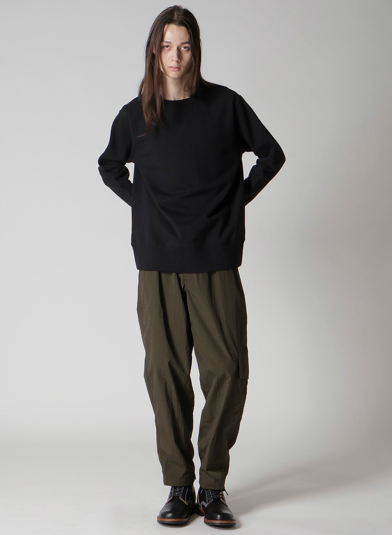 NYLON RIPSTOP SIDE-TUCK DRAWSTRING PANTS