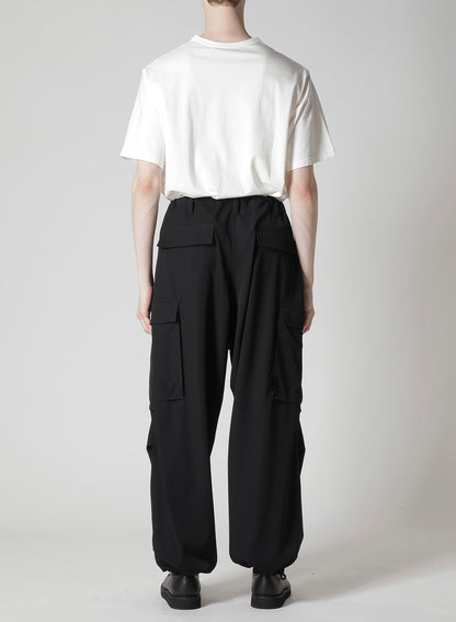 WOOL GABARDINE CARGO PANTS