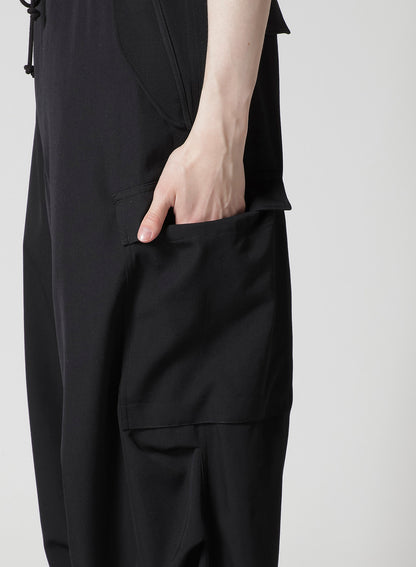 WOOL GABARDINE CARGO PANTS