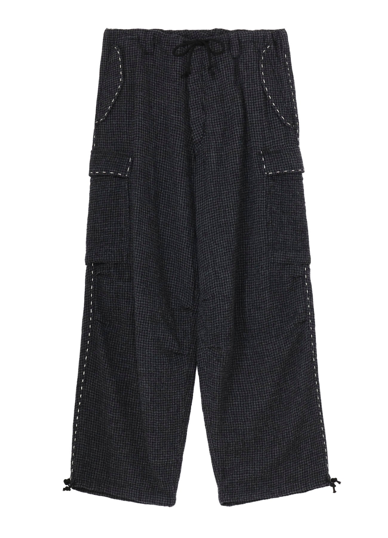 HOUNDSTOOTH CARGO PANTS WITH HAND STITCH