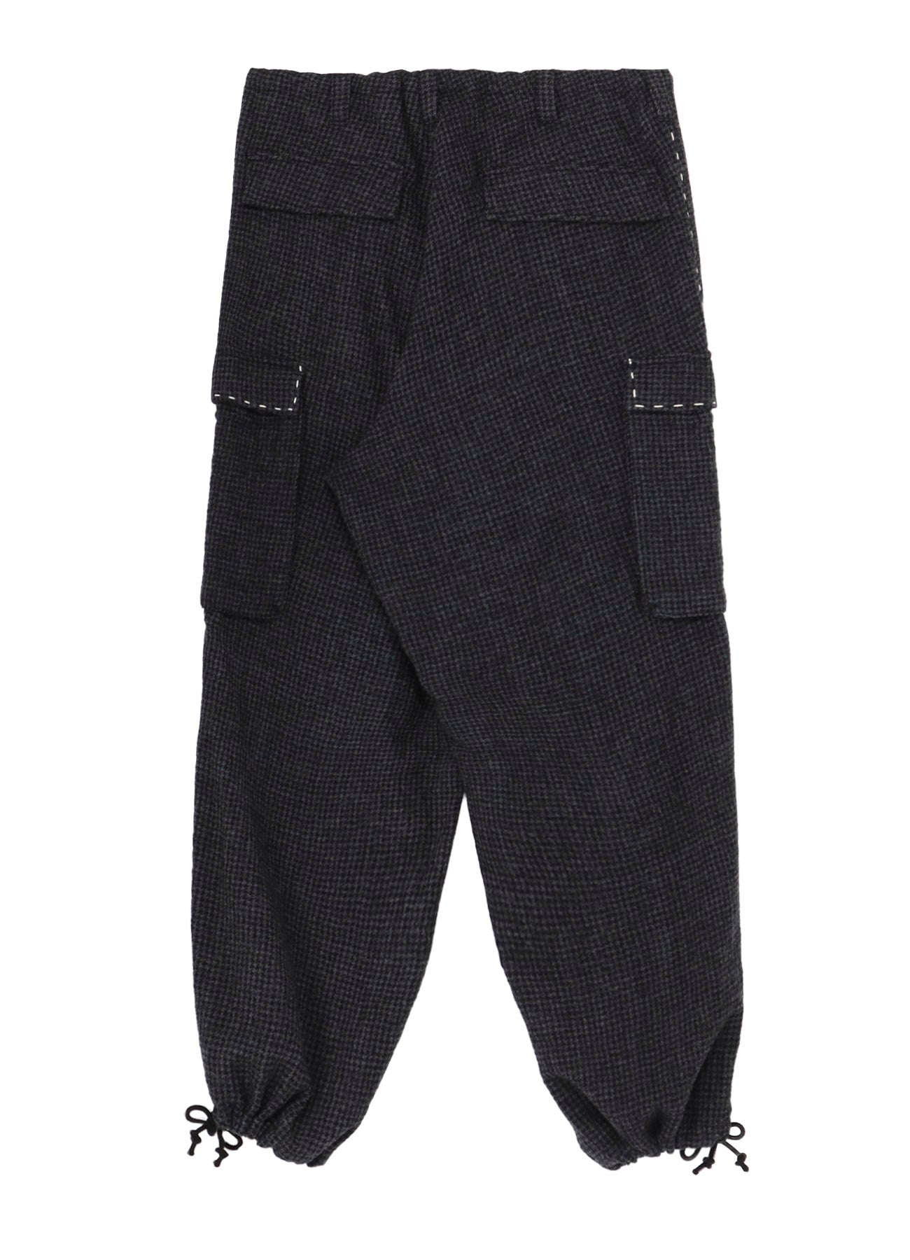 HOUNDSTOOTH CARGO PANTS WITH HAND STITCH