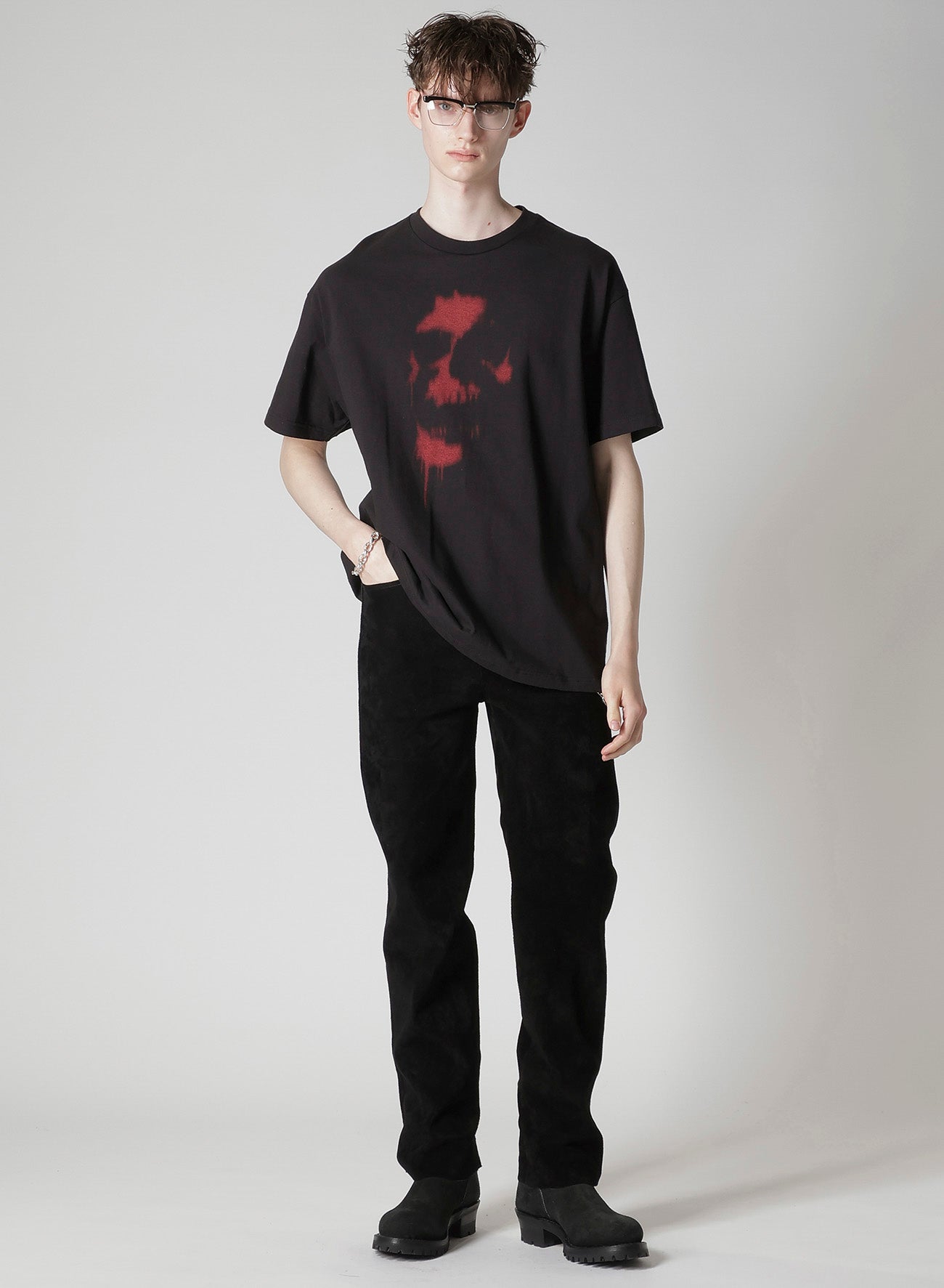【Y's for men × MASSES】COTTON SINGLE PRINT ROUND NECK SHORT SLEEVE T