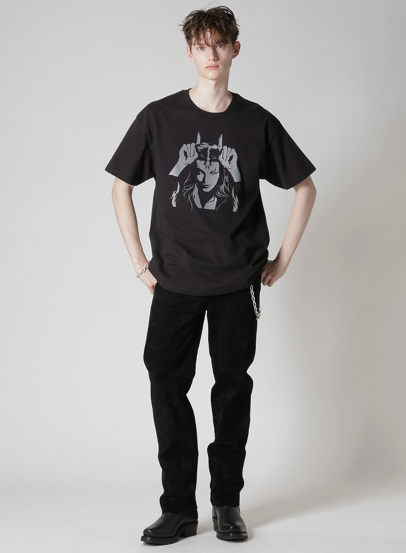 【Y's for men × MASSES】COTTON SINGLE PRINT ROUND NECK SHORT SLEEVE T