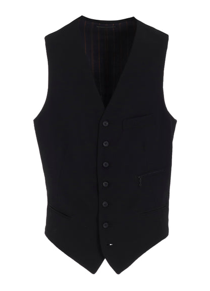 WOOL GABARDINE 7-BUTTON VEST