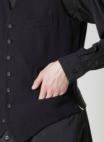 WOOL GABARDINE 7-BUTTON VEST