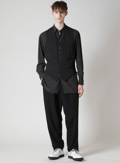 WOOL GABARDINE 7-BUTTON VEST