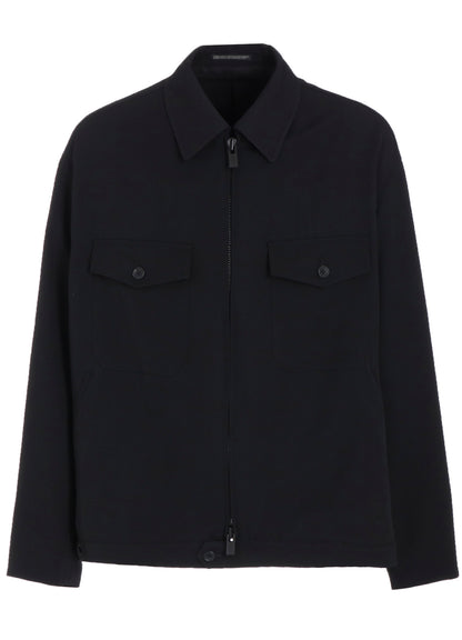 WOOL GABARDINE BLOUSON WITH FLAP POCKET