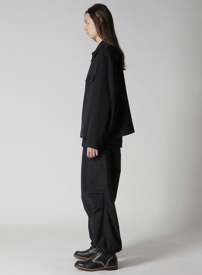WOOL GABARDINE BLOUSON WITH FLAP POCKET