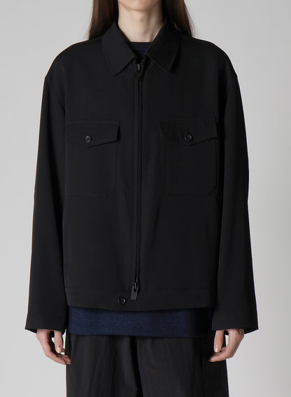 WOOL GABARDINE BLOUSON WITH FLAP POCKET