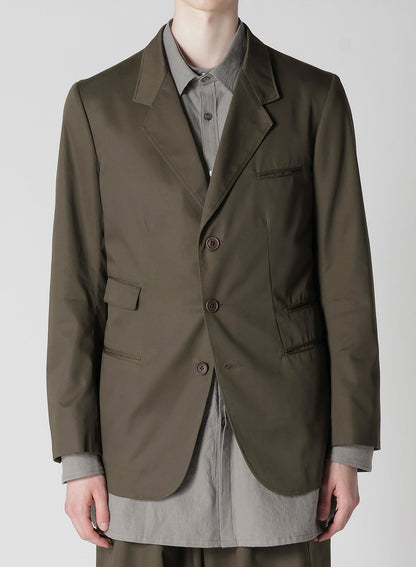 COTTON/POLYESTER TWILL 3-BUTTON JACKET