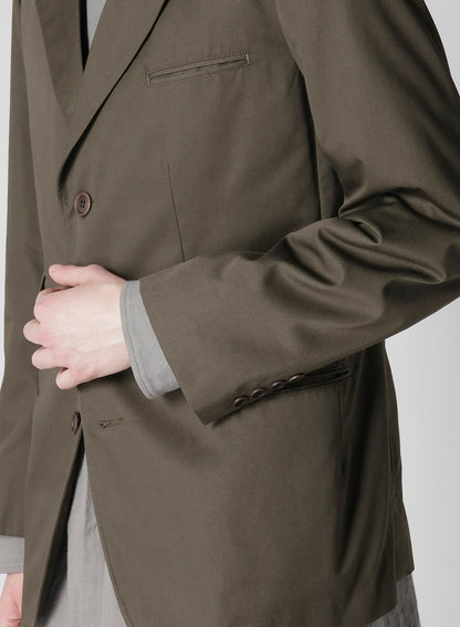 COTTON/POLYESTER TWILL 3-BUTTON JACKET