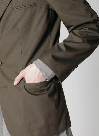 COTTON/POLYESTER TWILL 3-BUTTON JACKET