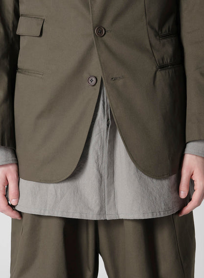 COTTON/POLYESTER TWILL 3-BUTTON JACKET