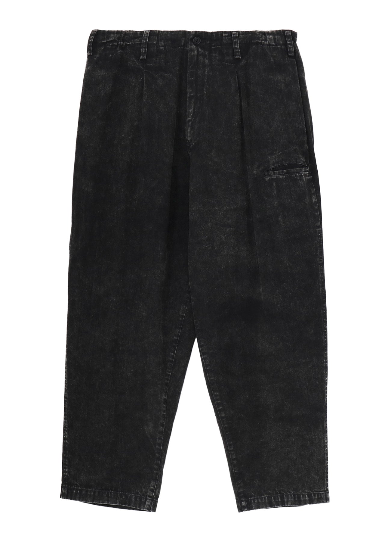 BLEACHING DENIM PANTS WITH SIDE TUCK
