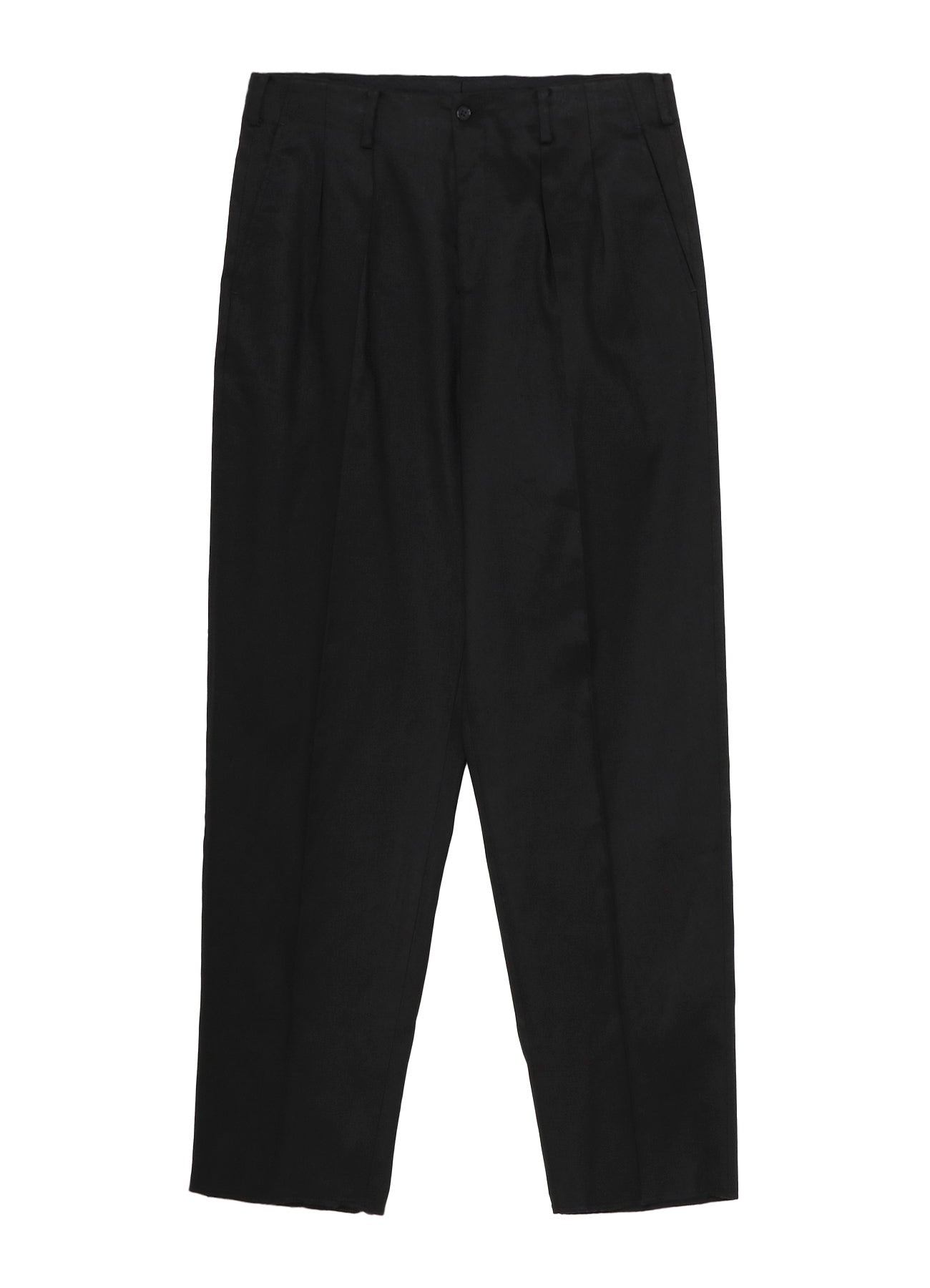 LINEN COTTON TWILL PANTS WITH 2-TUCKS