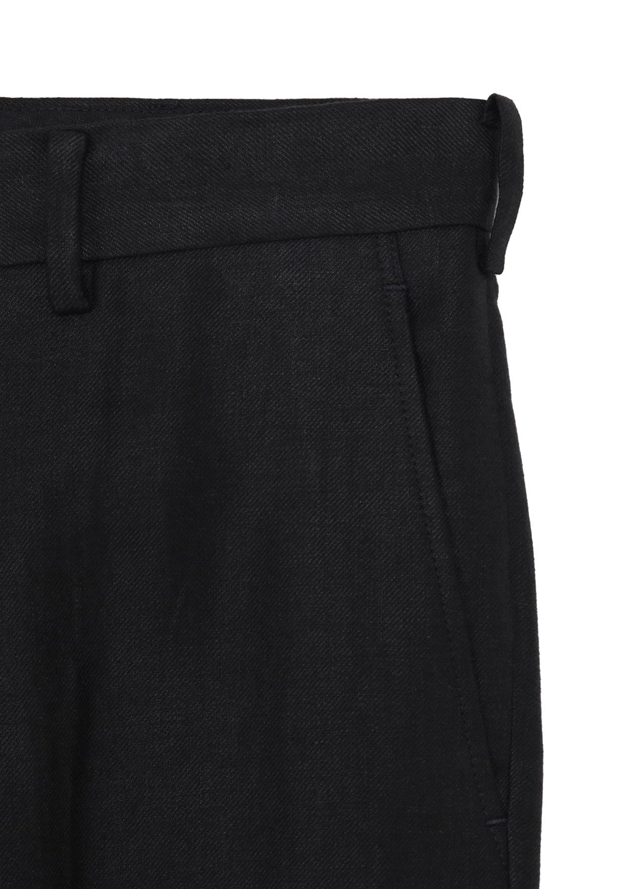 LINEN TWILL NO-TUCK PANTS