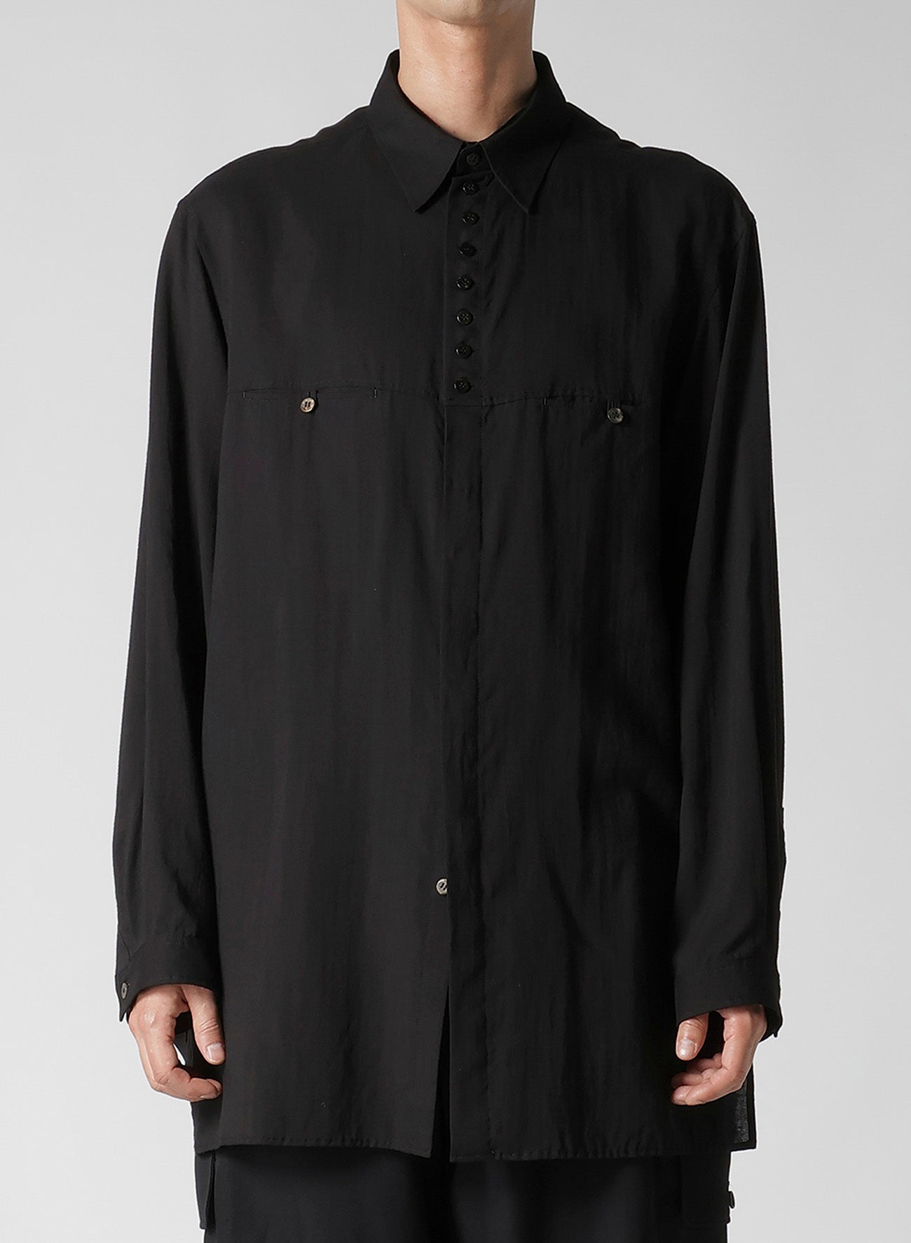 CELLULOSE LAWN BUTTON SHIRT WITH SPARE COLLAR
