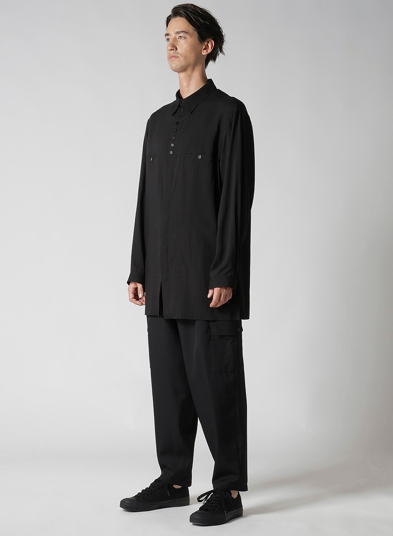 CELLULOSE LAWN BUTTON SHIRT WITH SPARE COLLAR