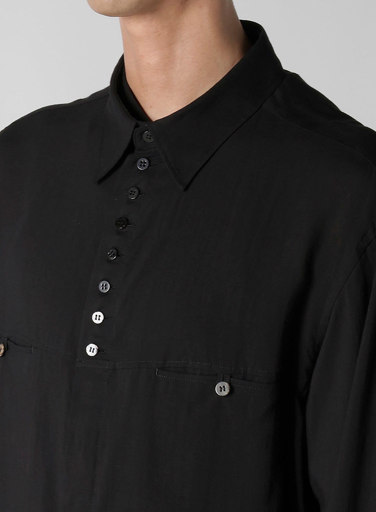 CELLULOSE LAWN BUTTON SHIRT WITH SPARE COLLAR