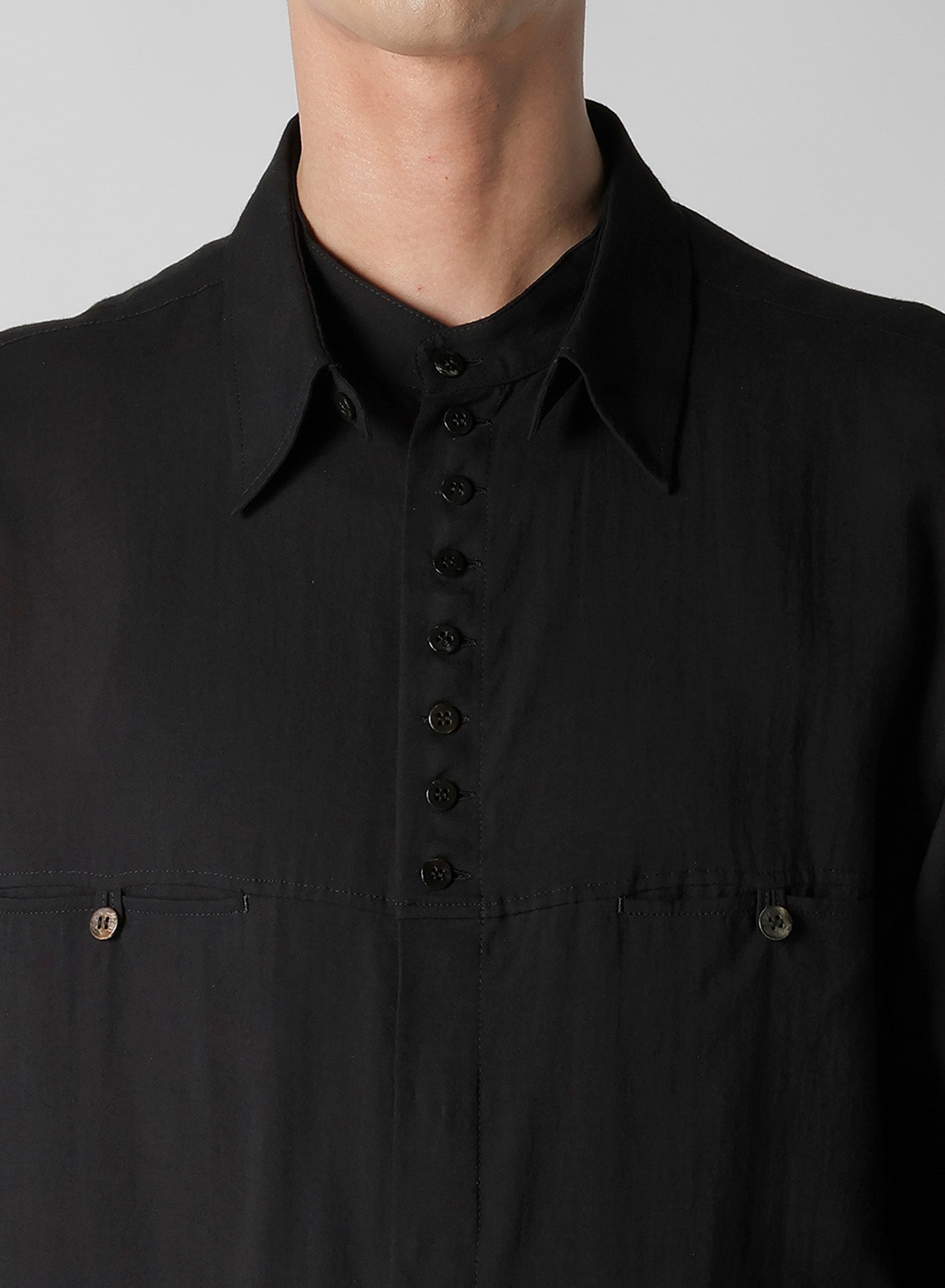 CELLULOSE LAWN BUTTON SHIRT WITH SPARE COLLAR