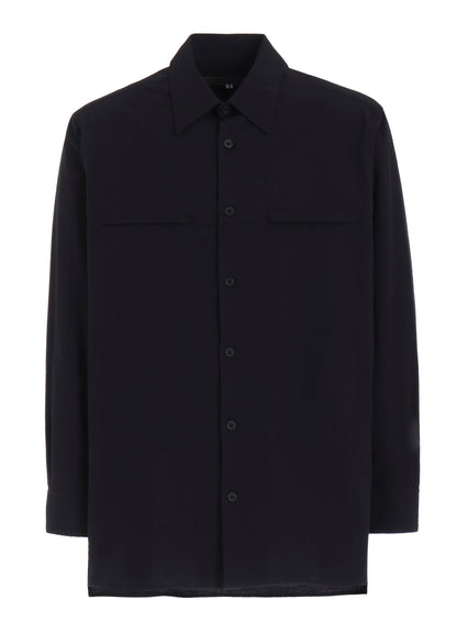 COTTON HEMP BROAD SHIRT WITH ZIP POCKET