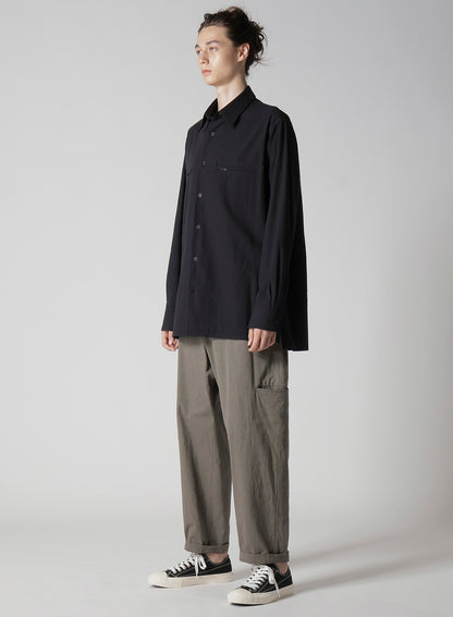 COTTON HEMP BROAD SHIRT WITH ZIP POCKET