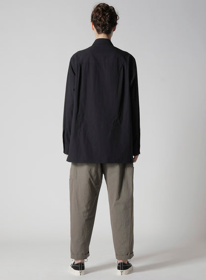 COTTON HEMP BROAD SHIRT WITH ZIP POCKET