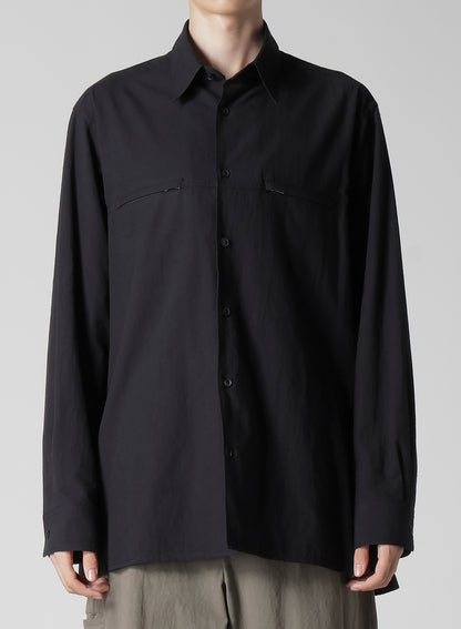 COTTON HEMP BROAD SHIRT WITH ZIP POCKET