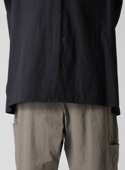 COTTON HEMP BROAD SHIRT WITH ZIP POCKET