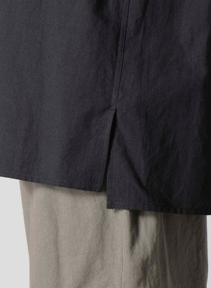 COTTON HEMP BROAD SHIRT WITH ZIP POCKET