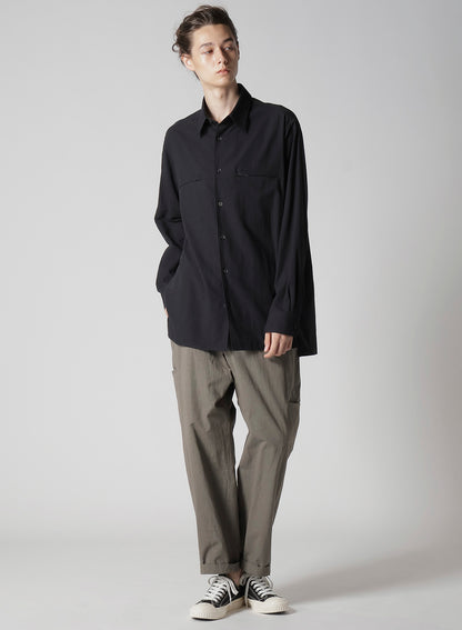 COTTON HEMP BROAD SHIRT WITH ZIP POCKET