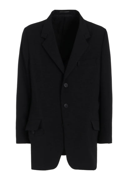 WOOL GABARDINE TURN BACK COLLAR JACKET