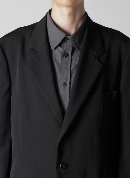 WOOL GABARDINE TURN BACK COLLAR JACKET