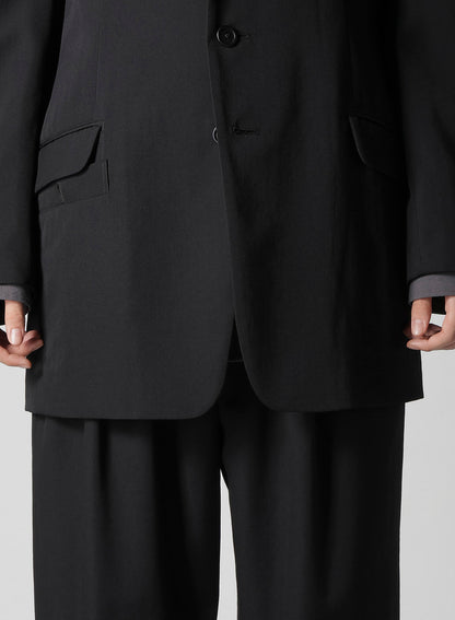 WOOL GABARDINE TURN BACK COLLAR JACKET